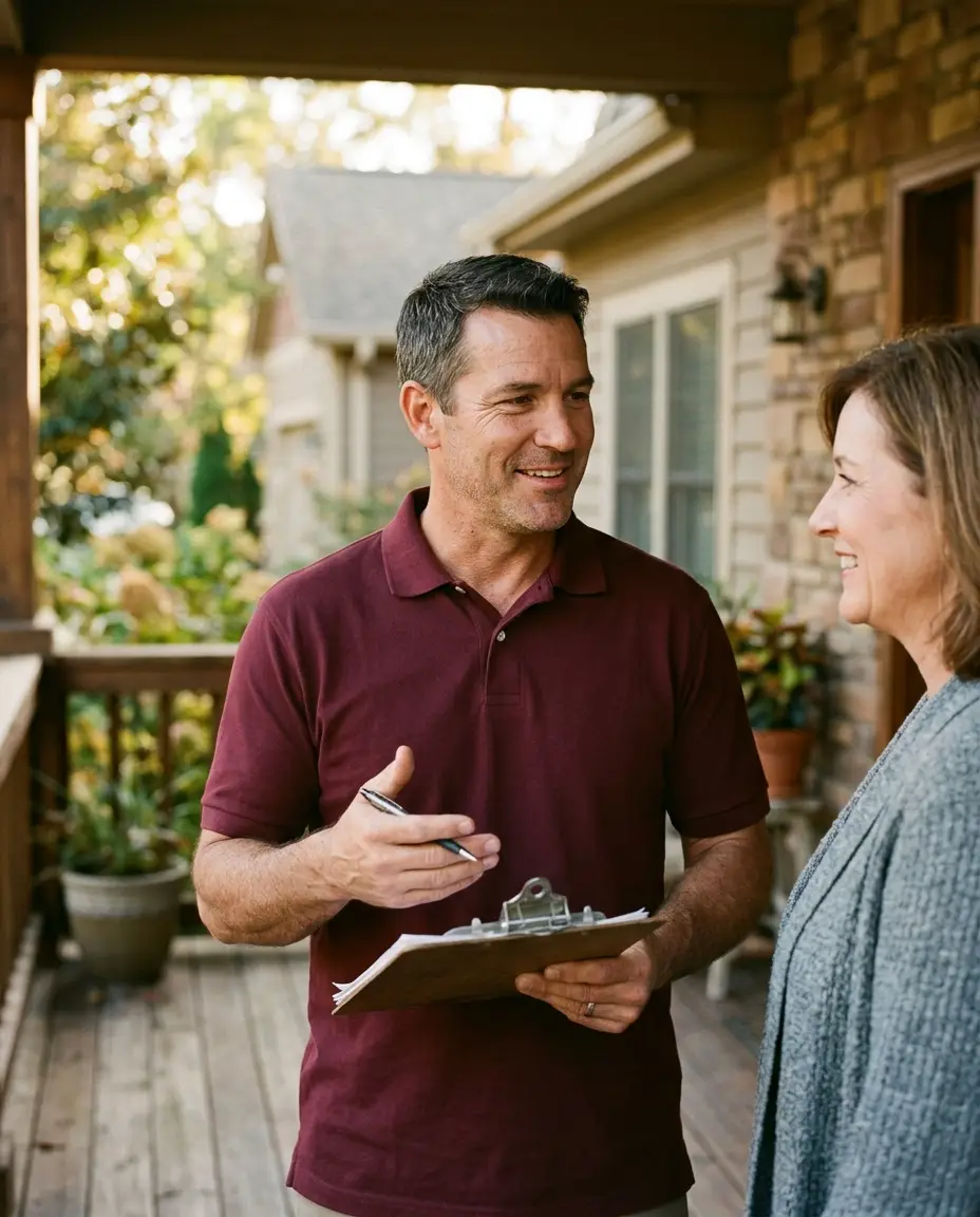 Roofing Professional in Maroon Shirt